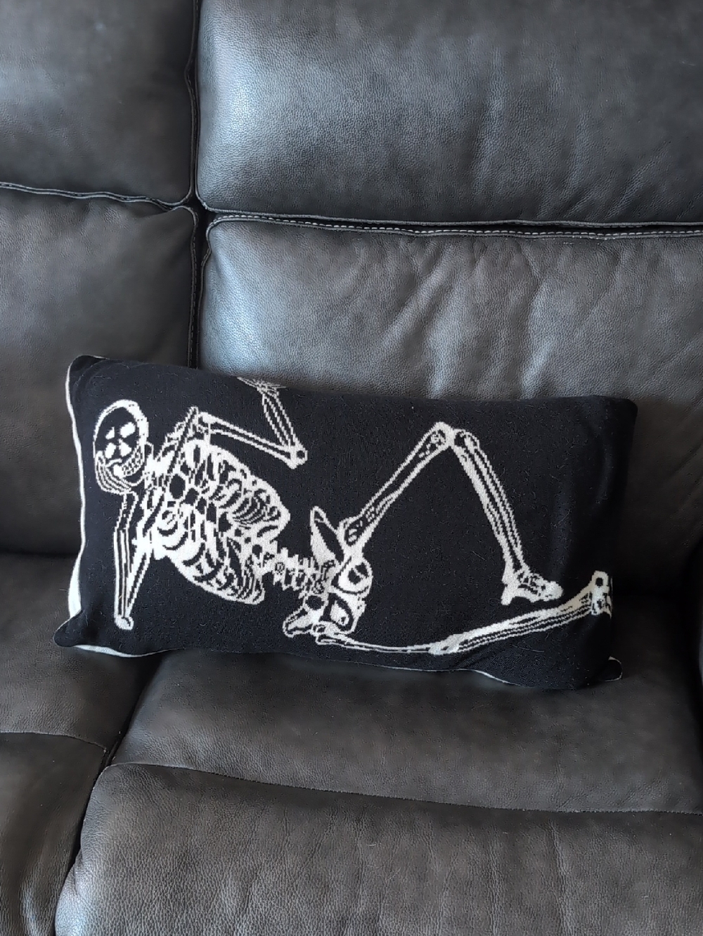 Black Skeleton Accent Pillow